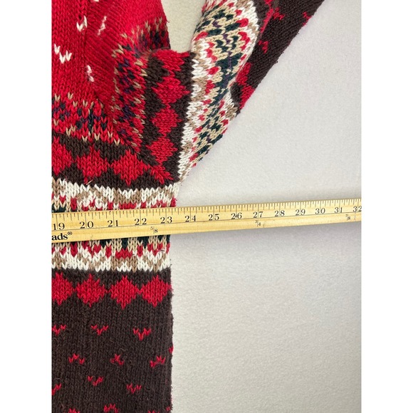 Designs & Co Lane Bryant Red Fair Isle Knit Vintage Sweater Plus Size 22W 24W - Picture 7 of 8